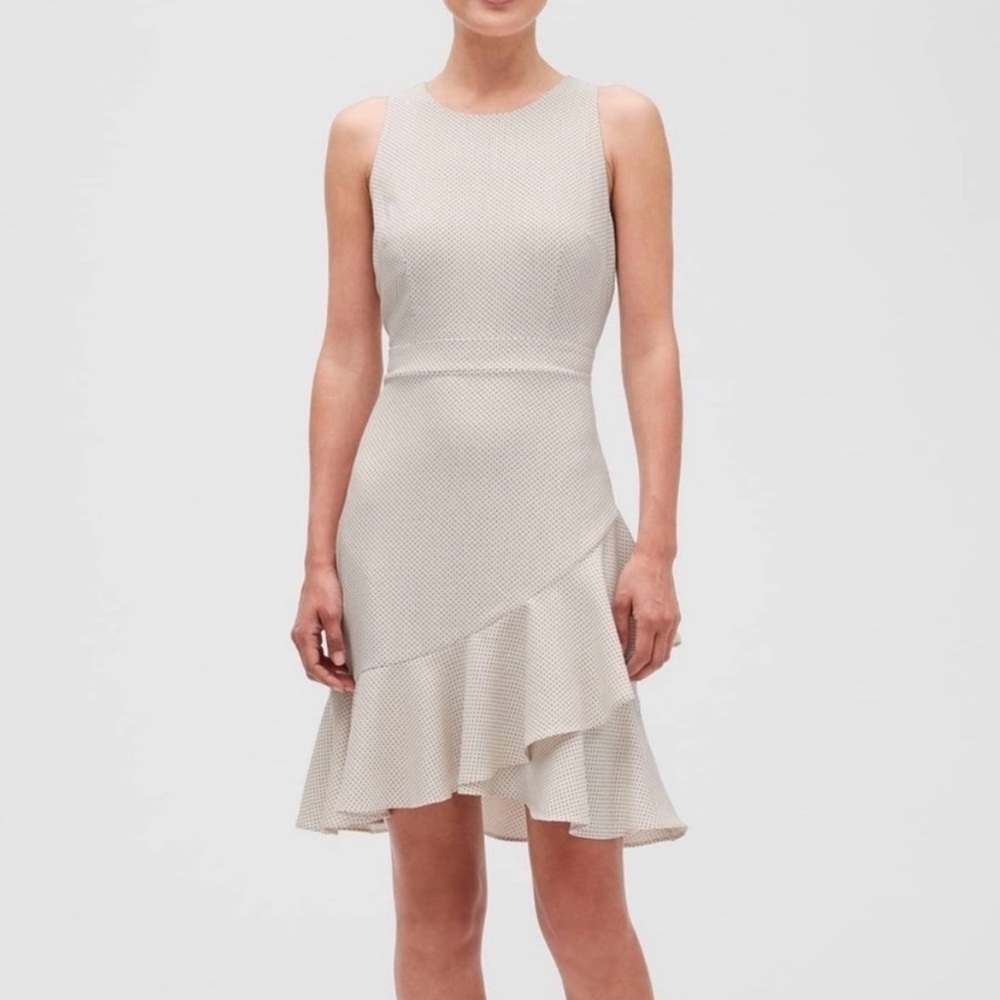 BANANA REPUBLIC  cream & black polka dot dress